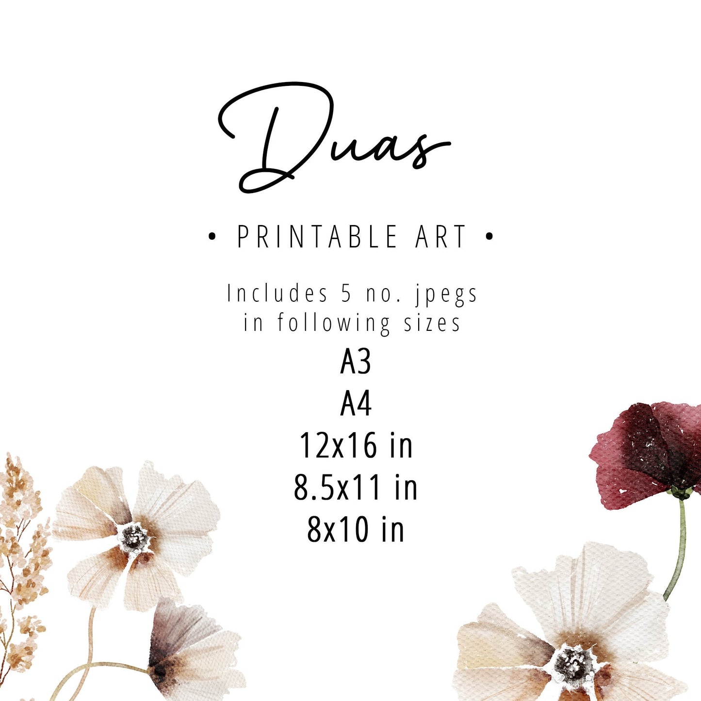 Contemporary Islamic wall art with Dua script for home