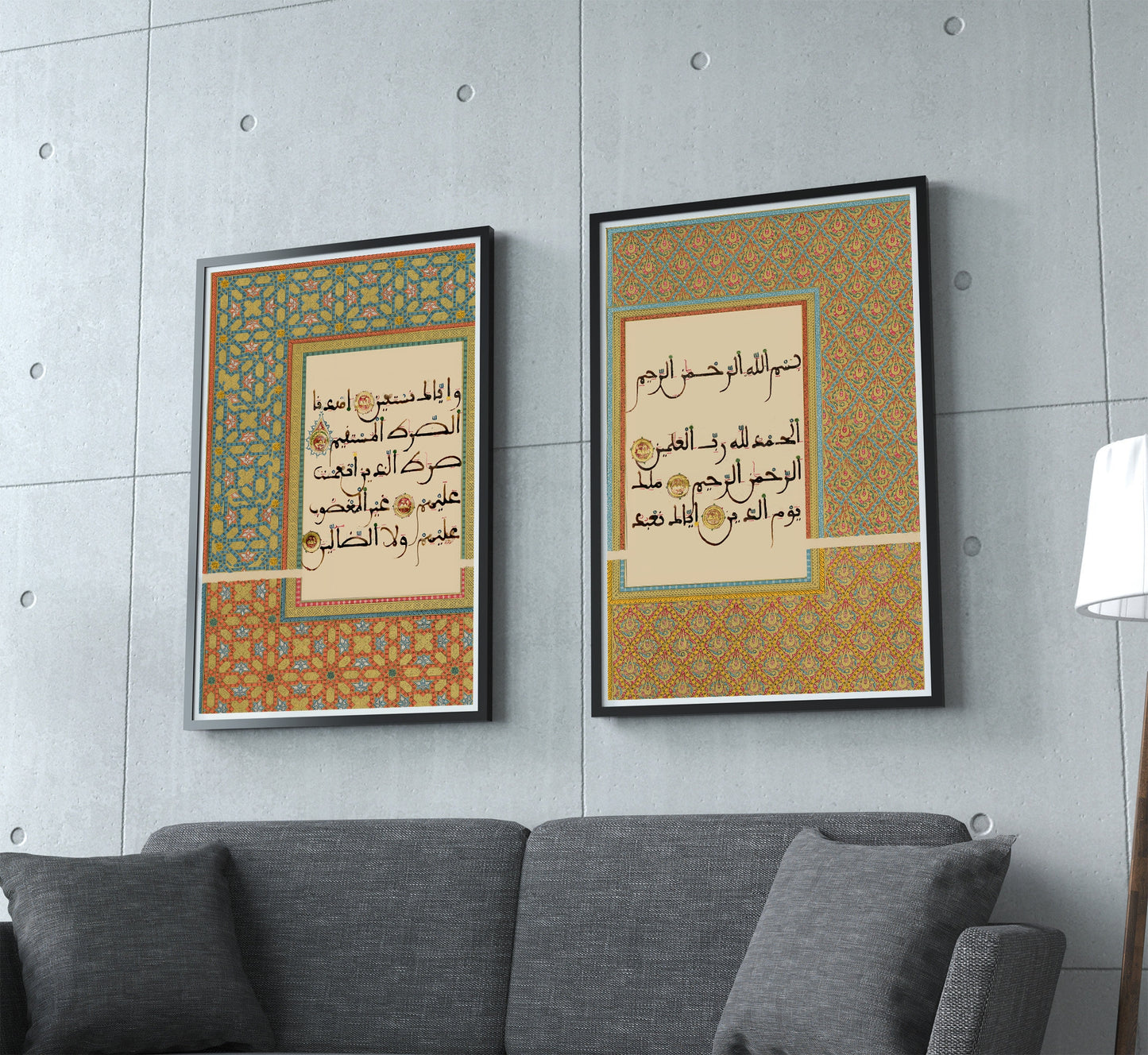 Modern Islamic wall art pair for home decor
