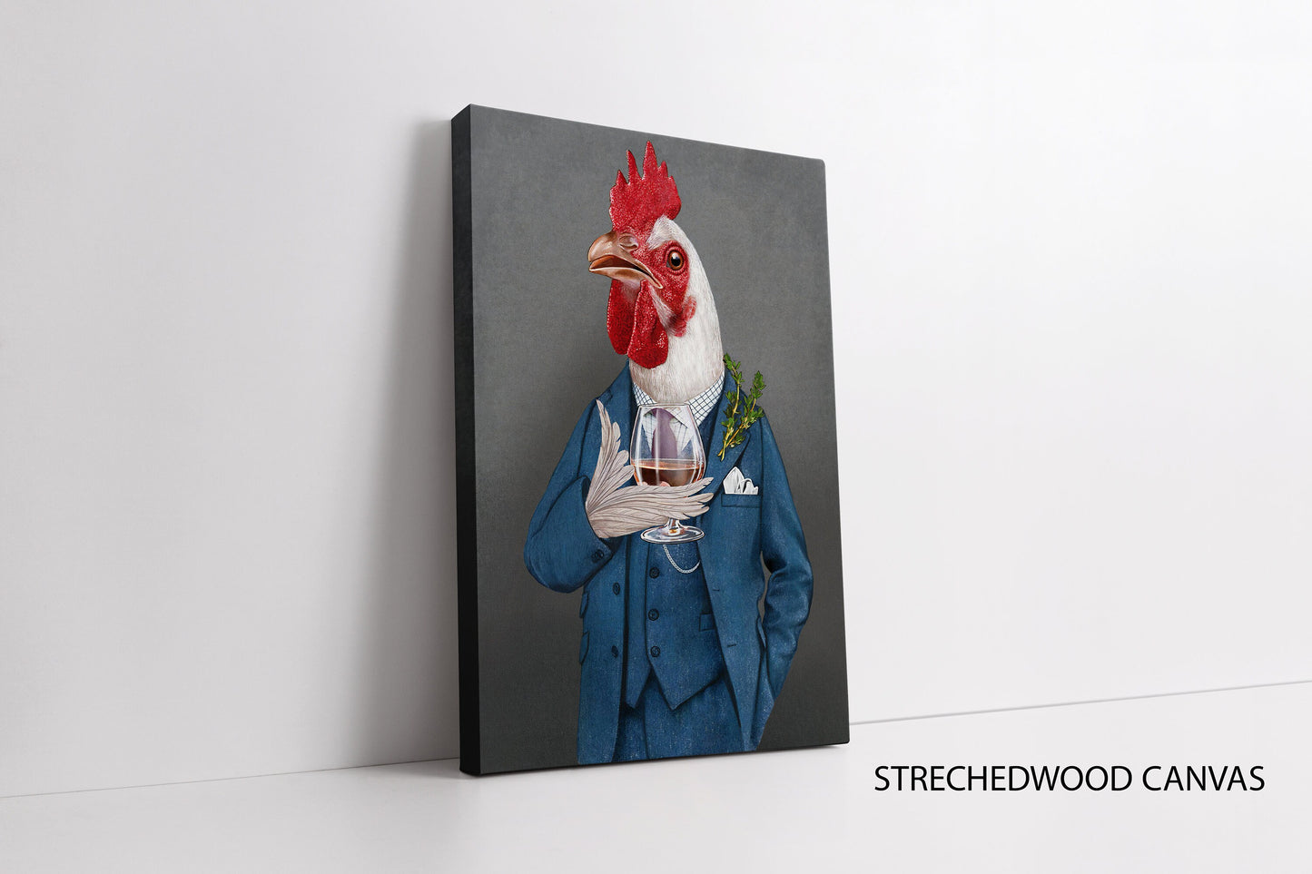 Full canvas print displayed on wall as animal wall art