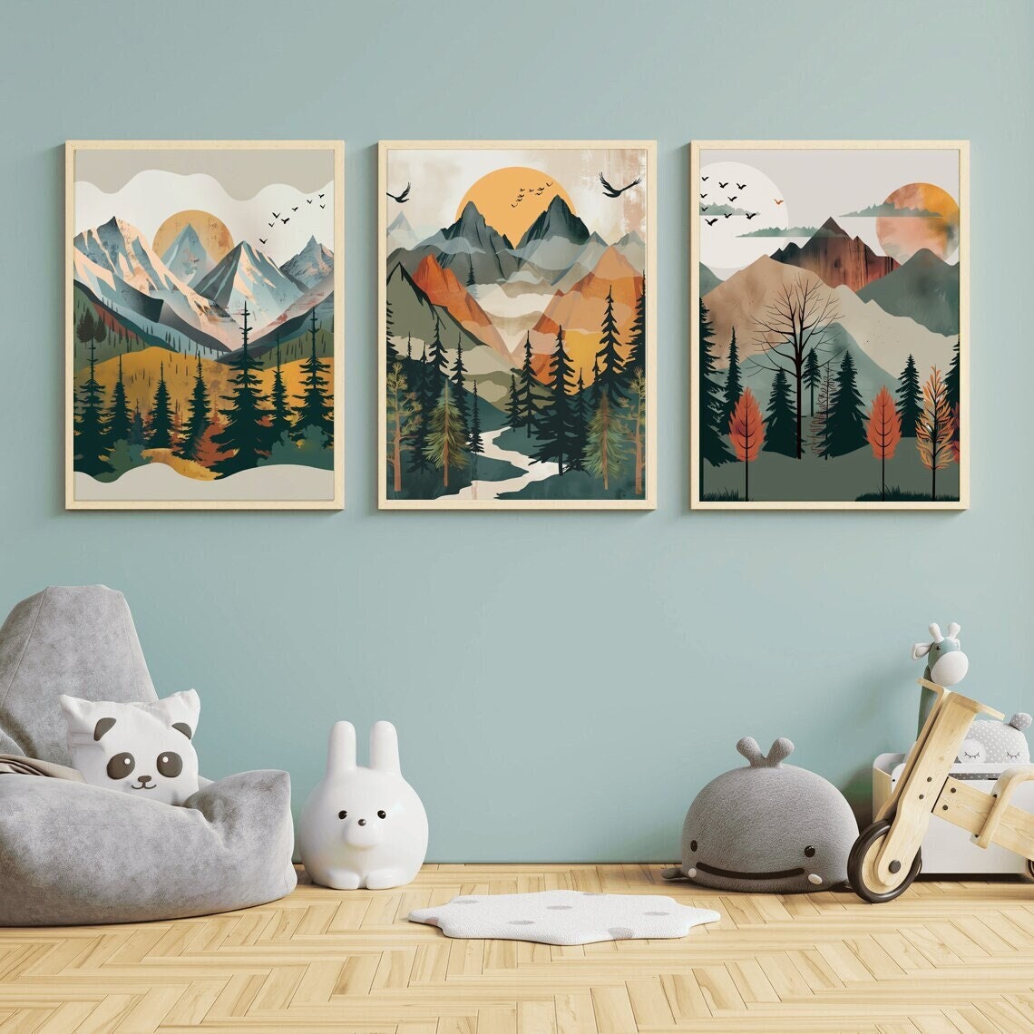 Adventure theme wall art for kids room decor