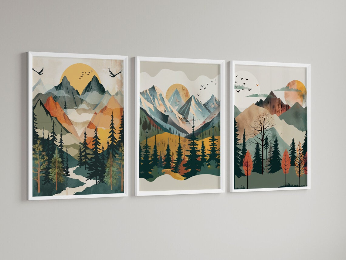 Calm earth-toned wall art for nursery and bedroom