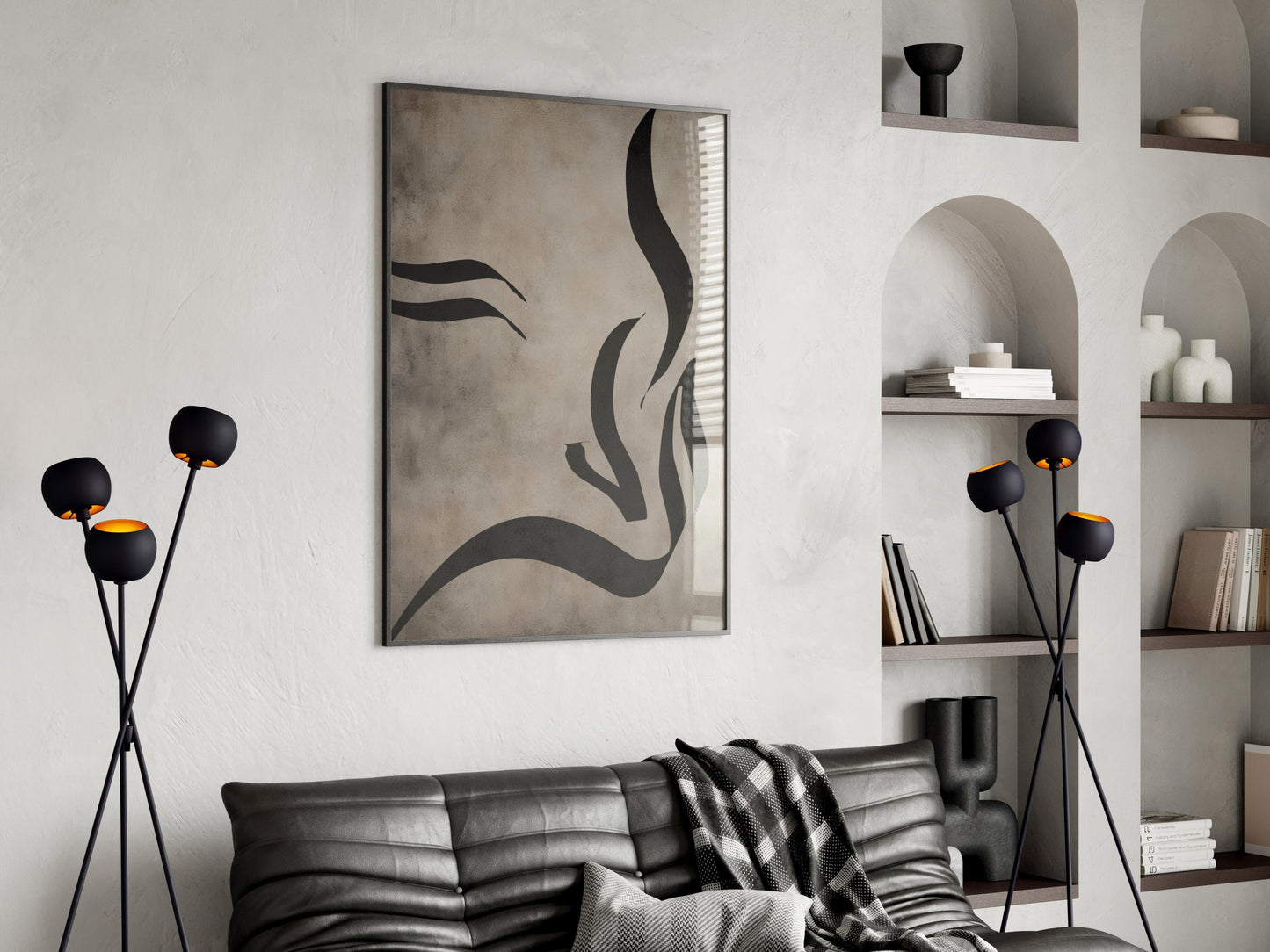 Minimal Islamic wall decor with Quranic letter art poster