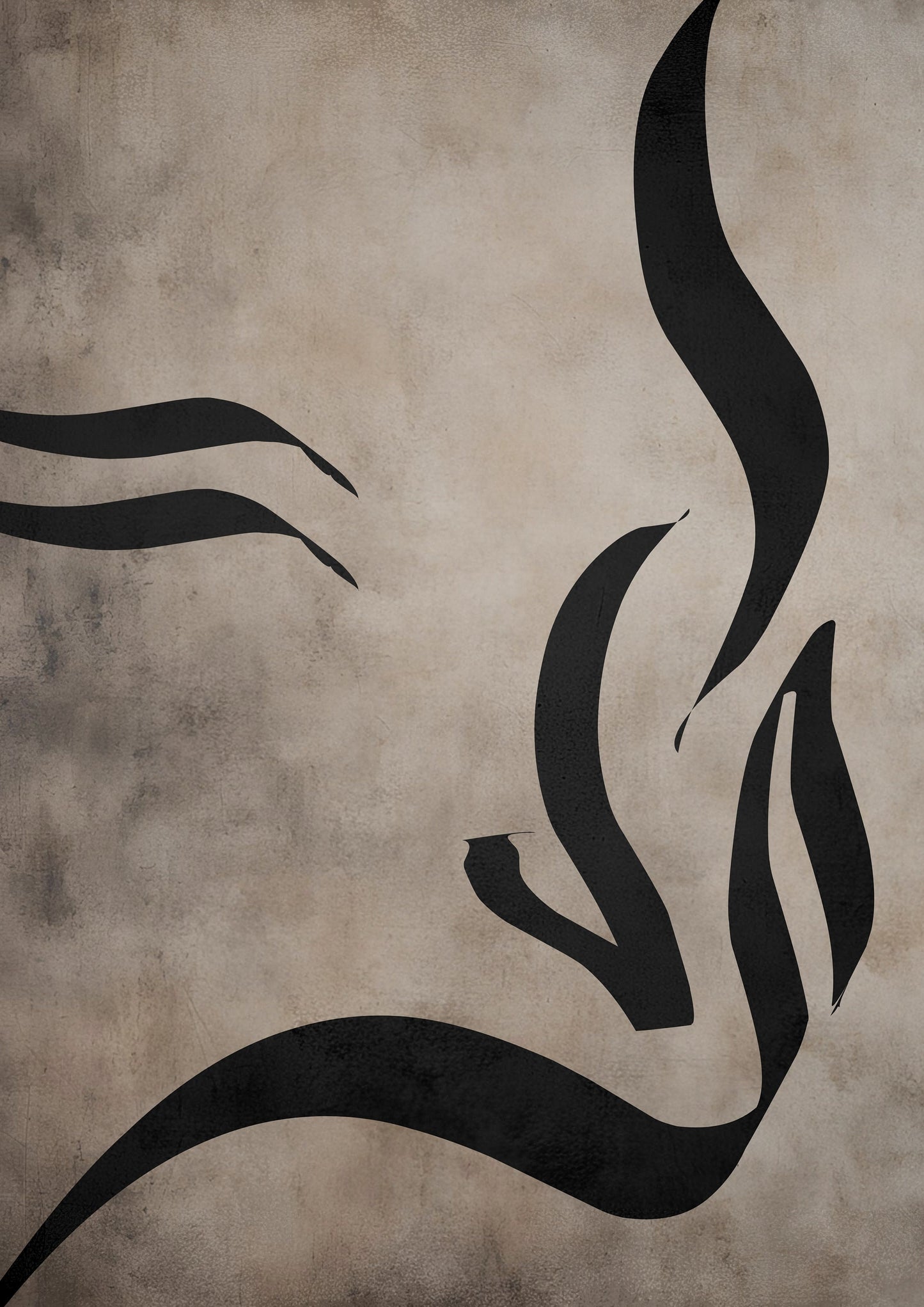 Abstract Islamic calligraphy poster in muted tones