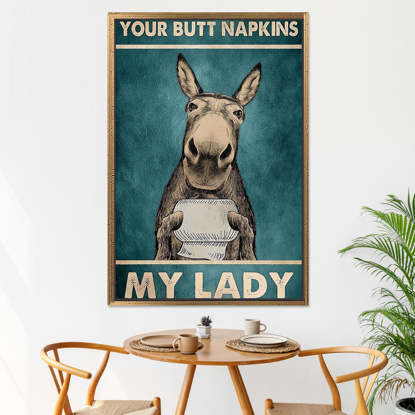 Bedroom wall art - donkey canvas print