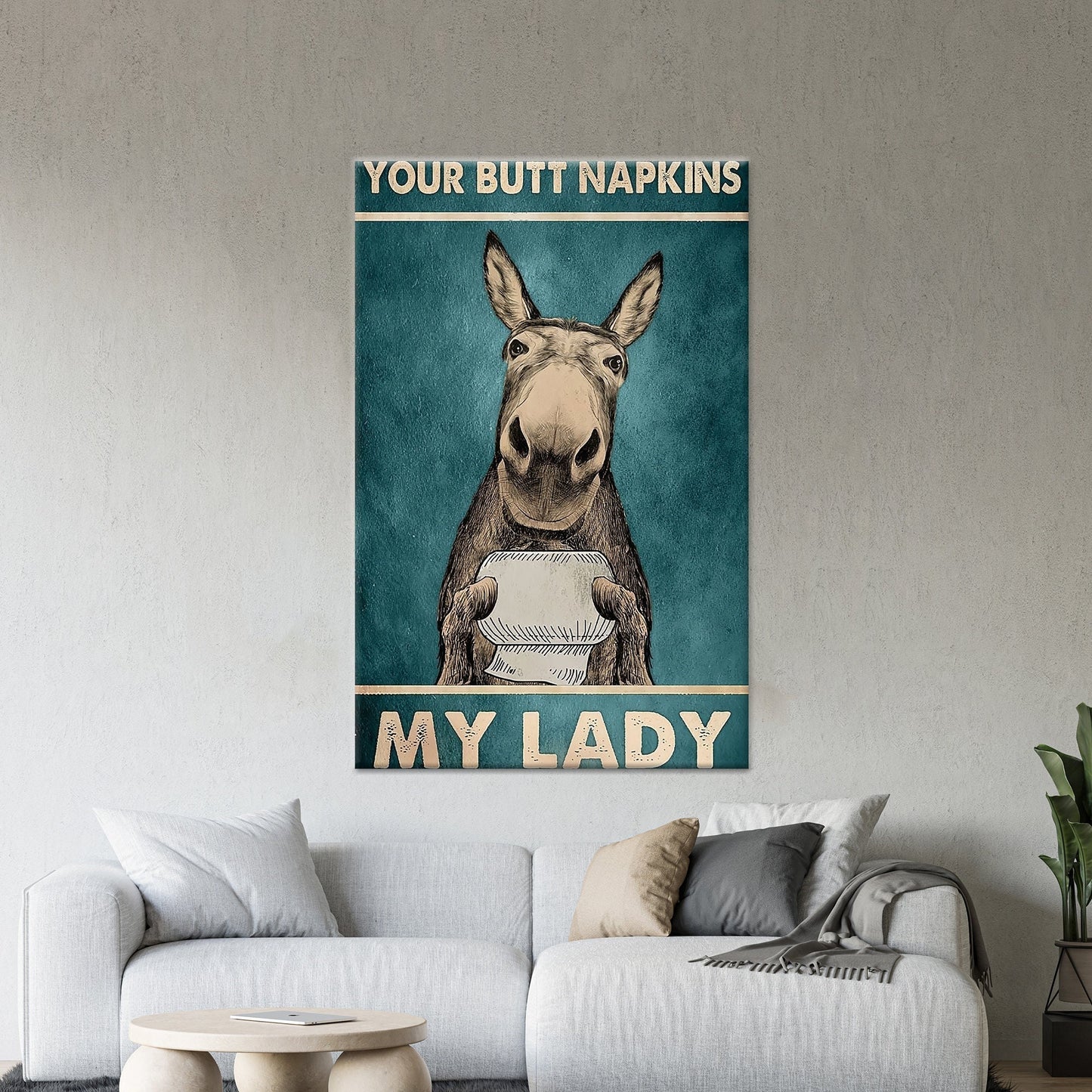Donkey canvas wall art - front view