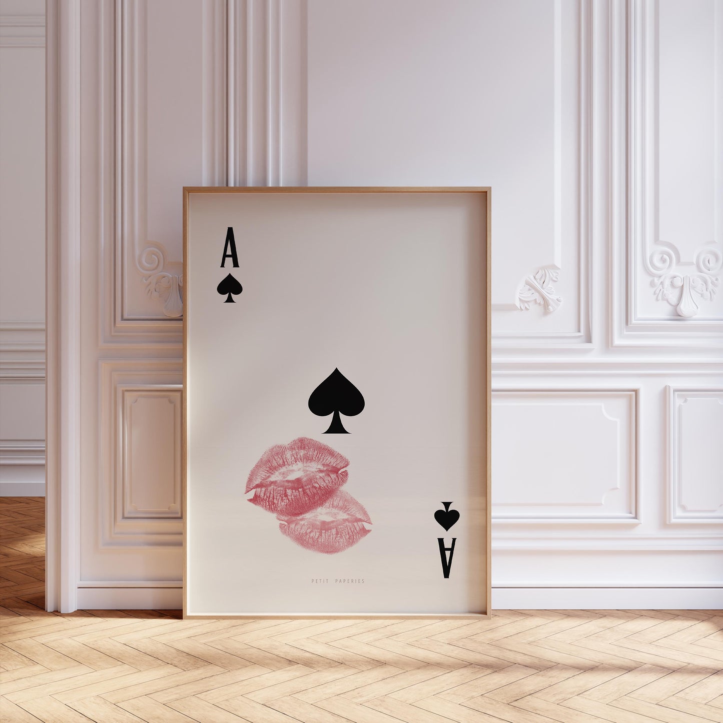 Retro card motif in moody tones for apartment aesthetic