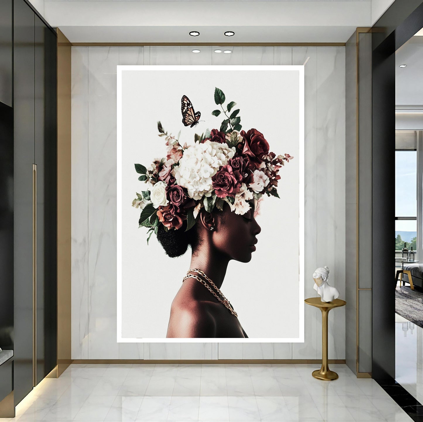 Neutral-toned canvas art ready to hang for modern home decor