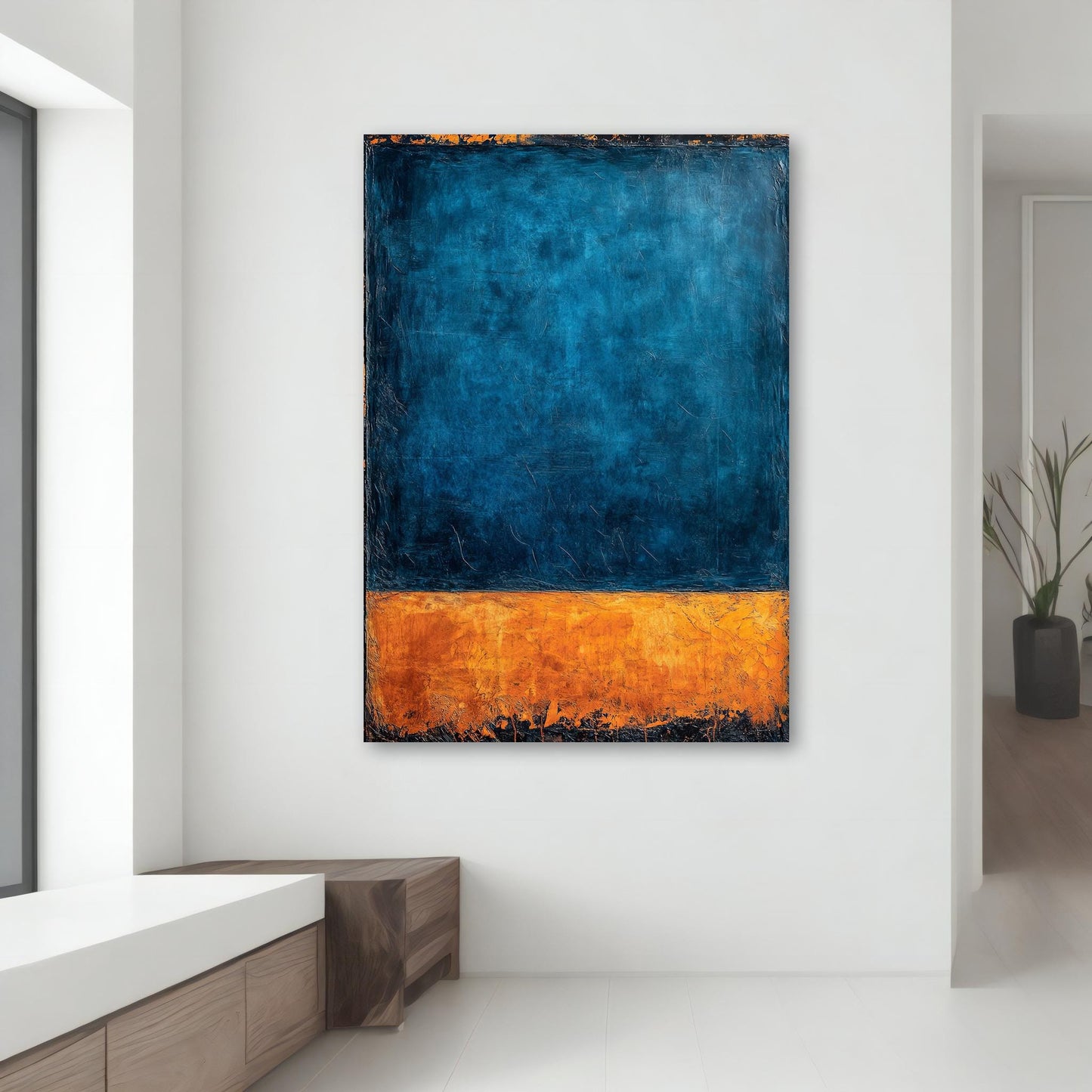 Studio shot of premium canvas wall art for modern minimalist decor