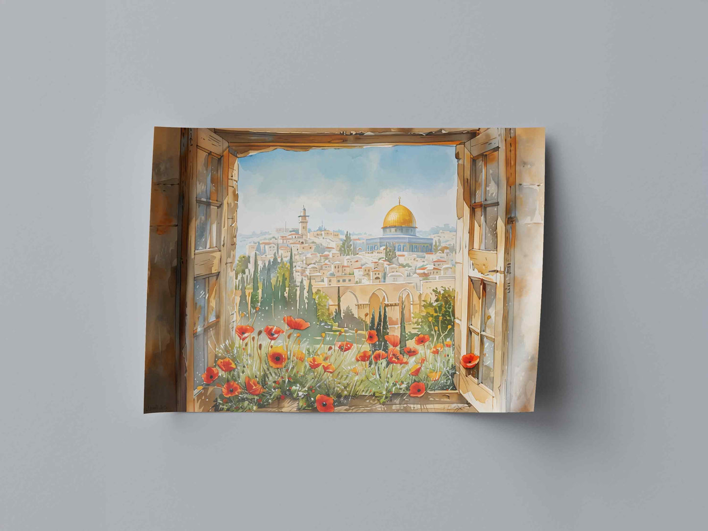 Elegant wall decor for living spaces with Dome of the Rock theme
