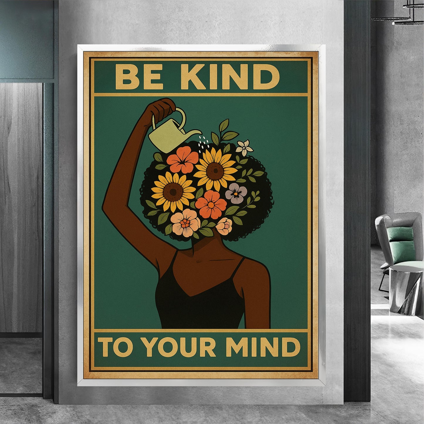 Decorative wall art for home office and wellness spaces