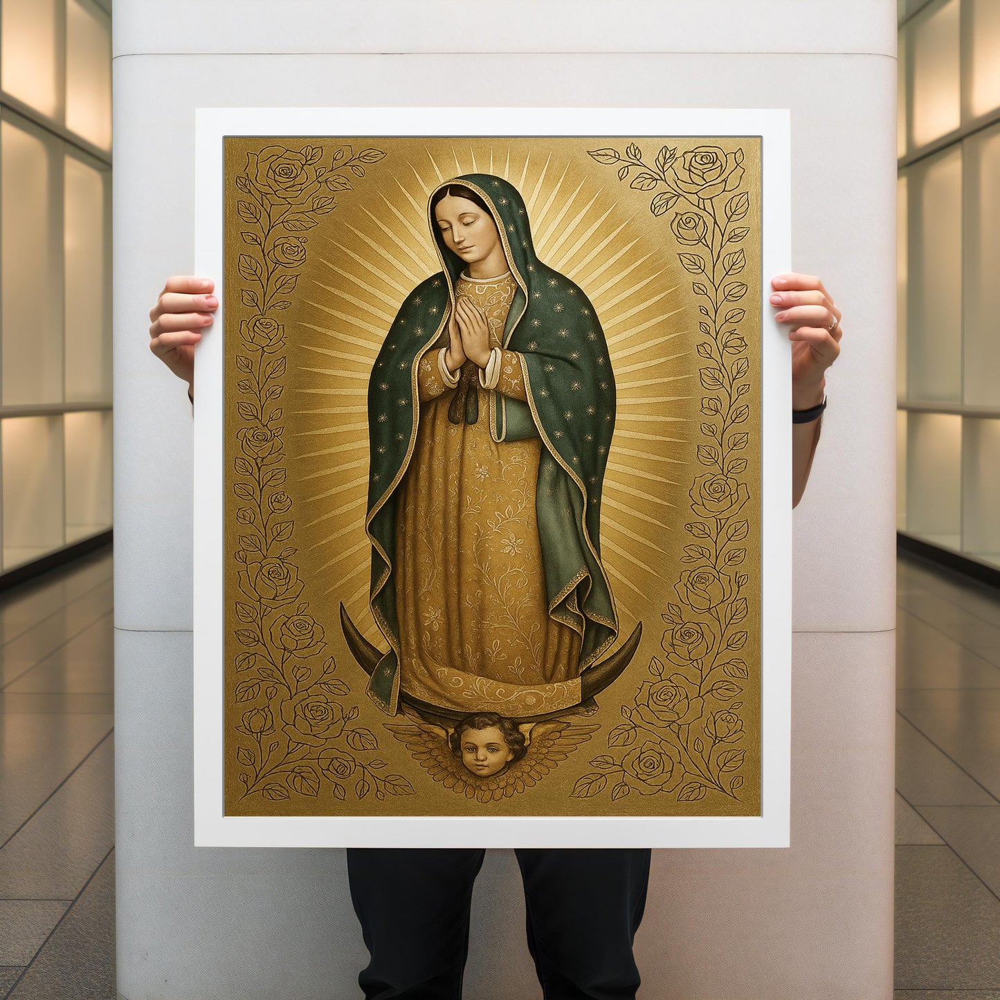 Canvas artwork of Virgin Mary for home altar