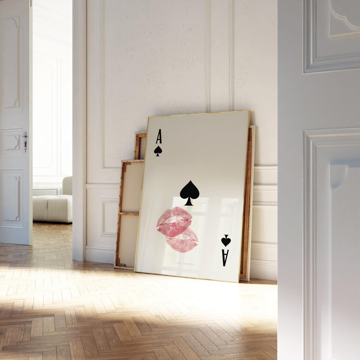 Femme Fatale inspired figure with playing cards wall decor