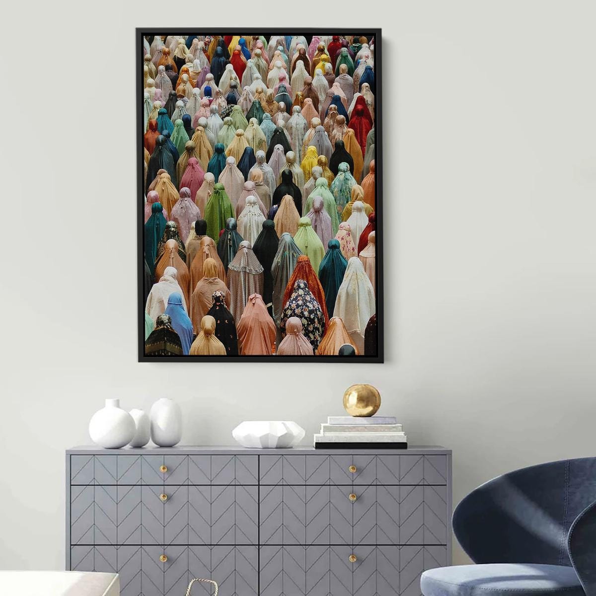 Decorative poster with bright colors and spiritual gathering theme