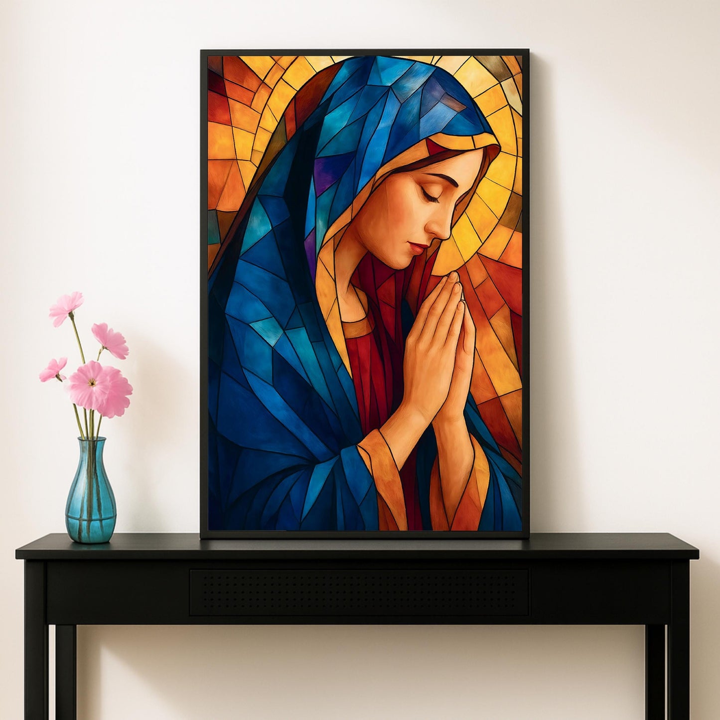 Catholic home decor wall art featuring Mary