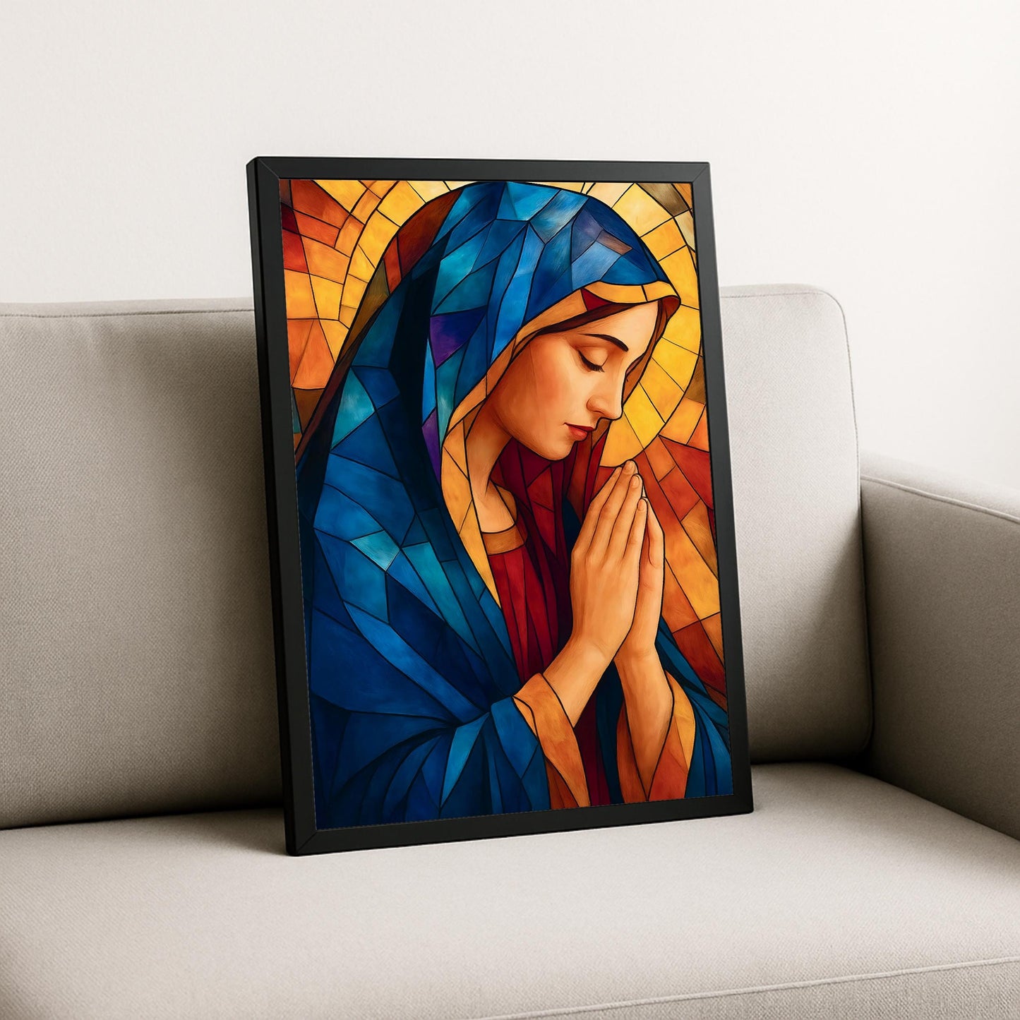 Stained glass style Christian art for home or church