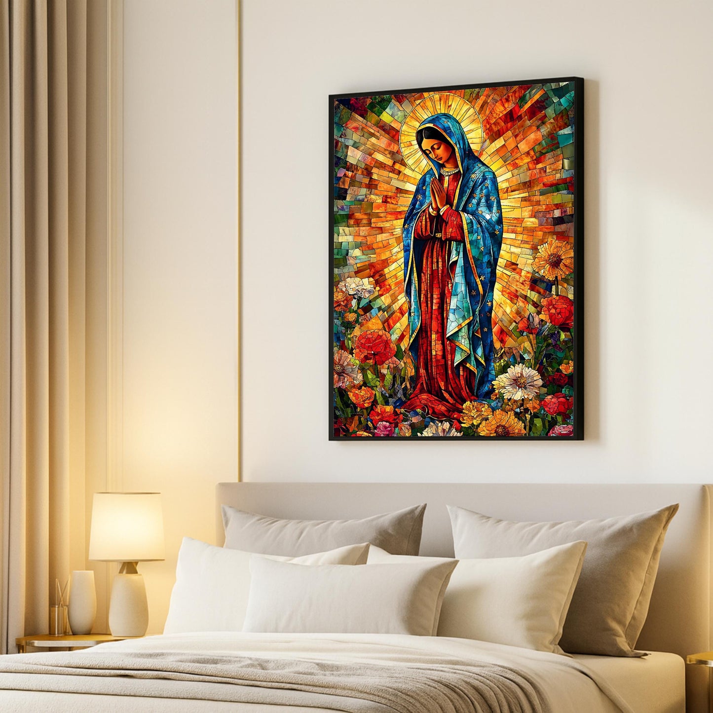 Our Lady of Guadalupe icon wall art ready for display