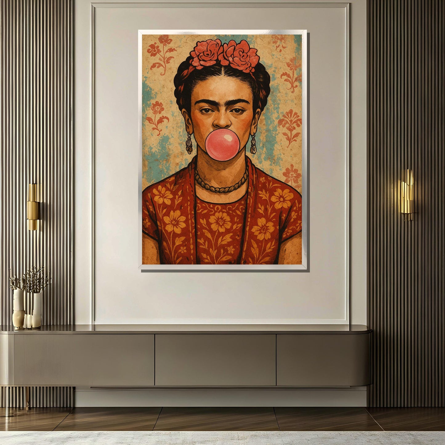 Abstract portrait with boho color palette