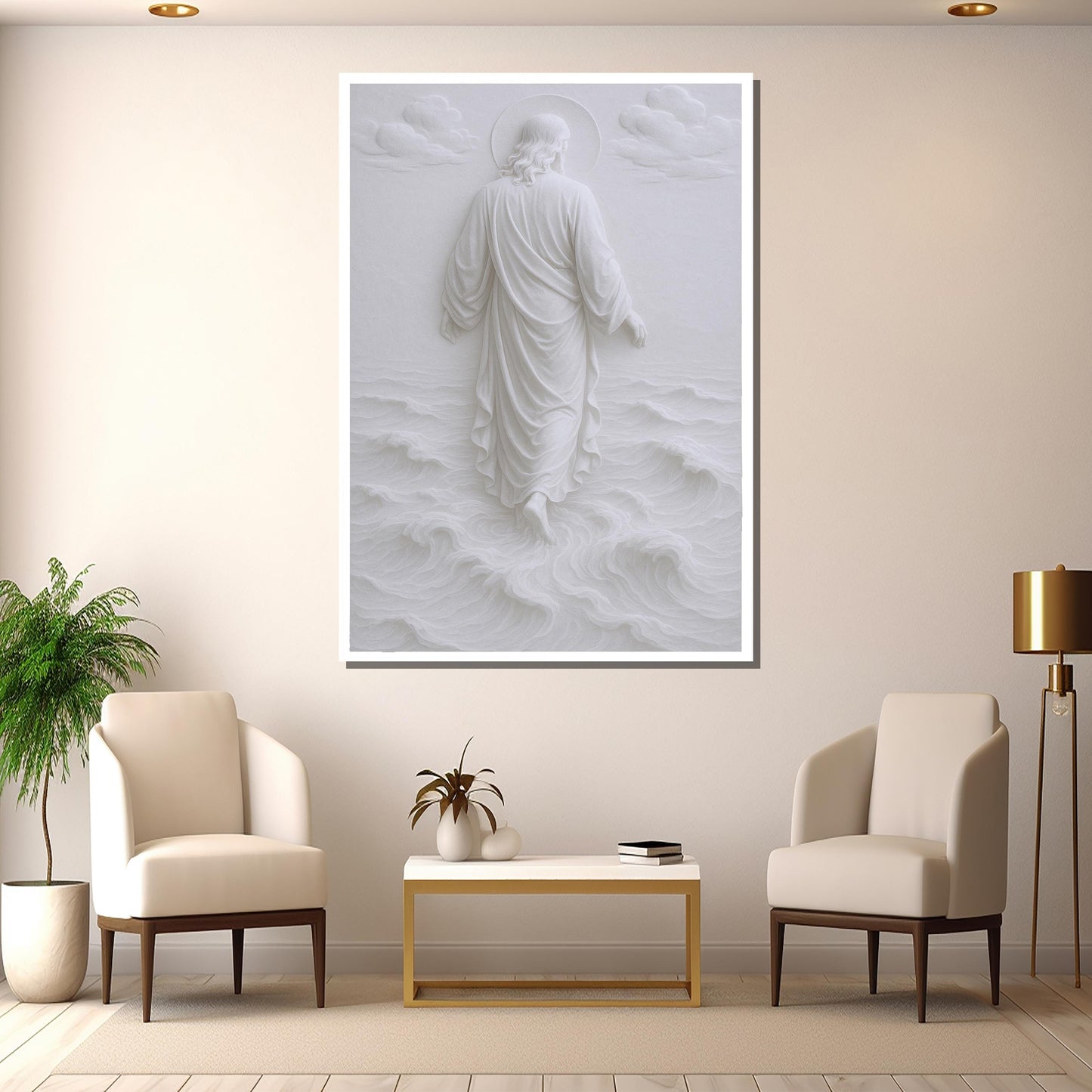 Religious home decor: Jesus Walking on Water canvas print