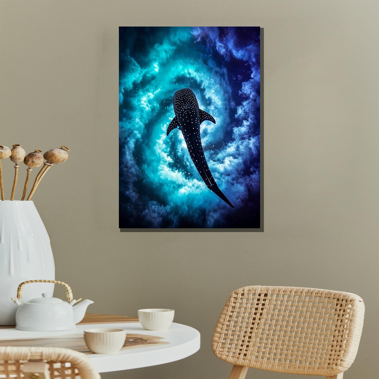 Ready-to-hang whale shark canvas wall art