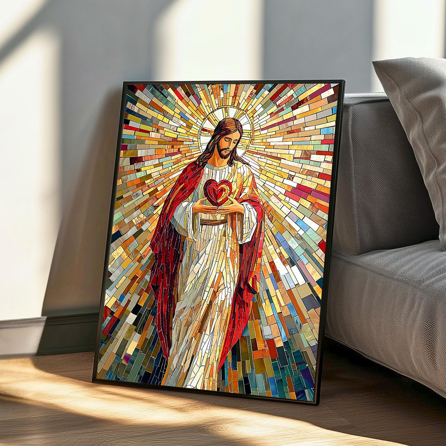 Elegant wall art Sacred Heart of Jesus on display