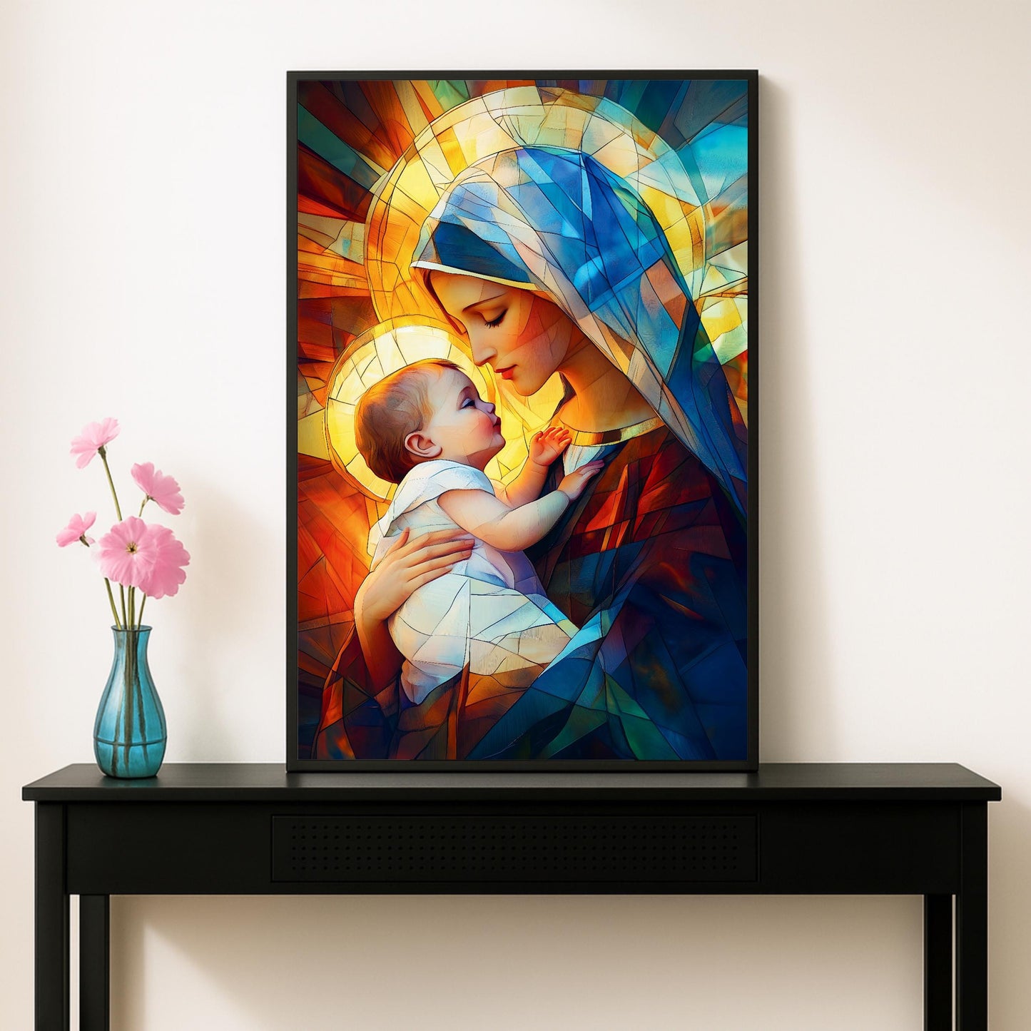 Christian faith decor wall art print in warm tones