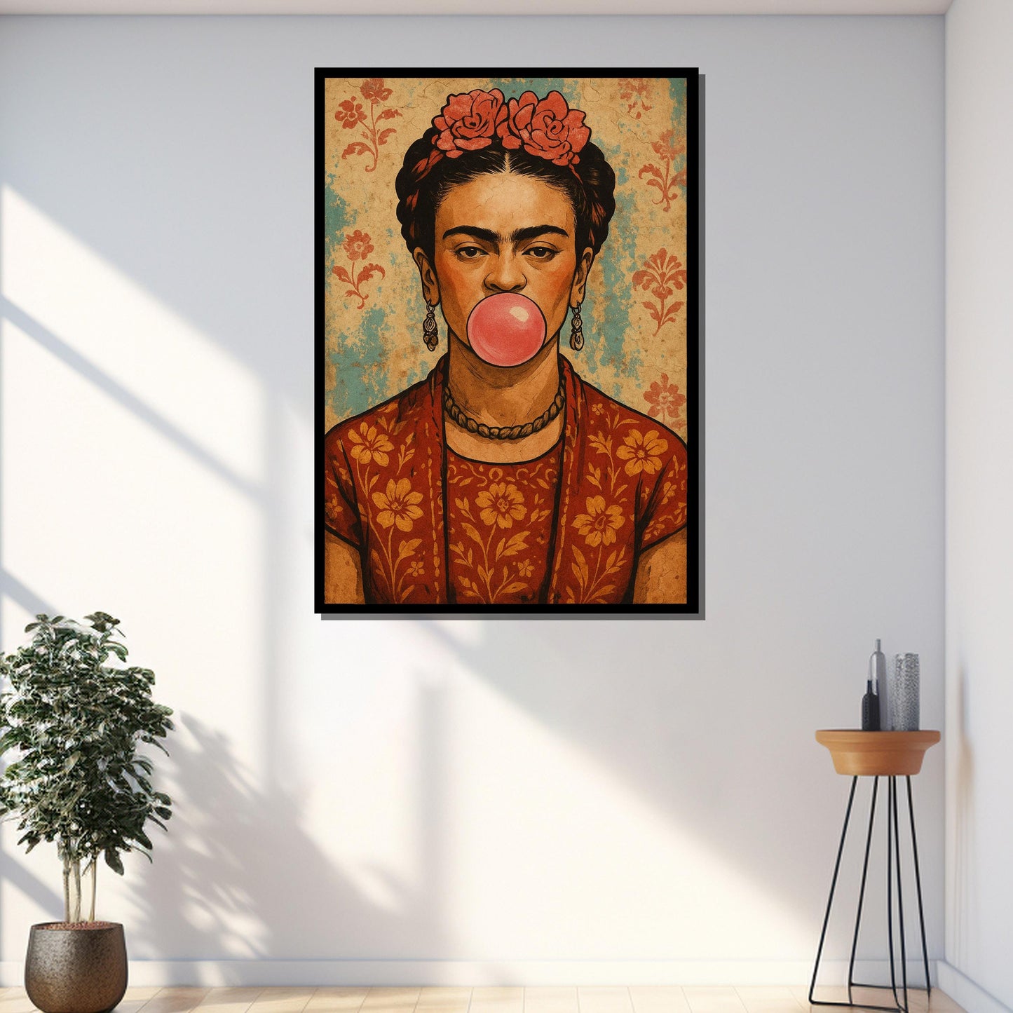 Gallery-wrapped canvas ready to hang