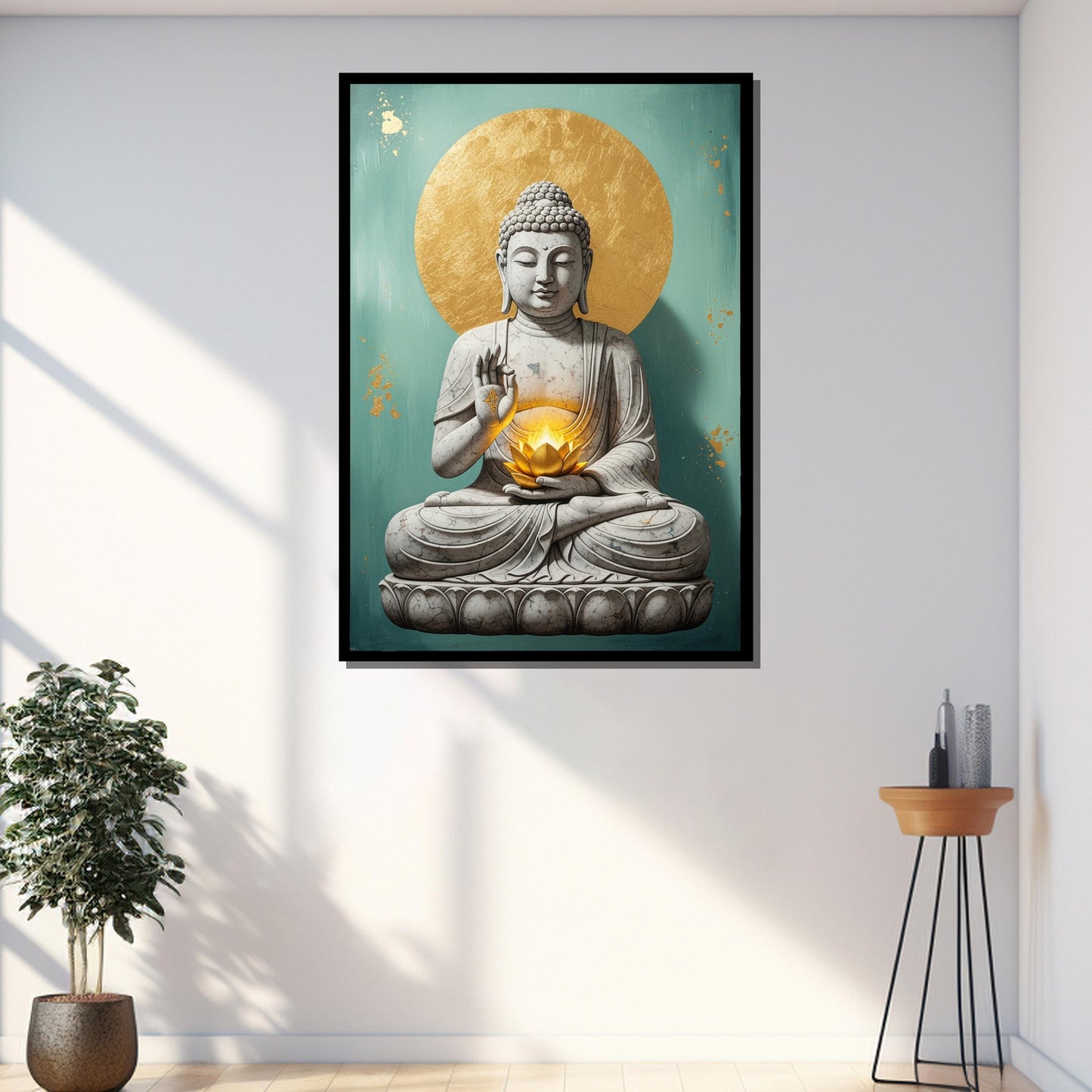 Buddha figure canvas art on white background
