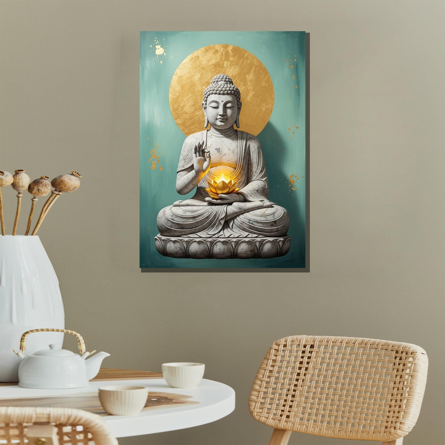 Spiritual canvas art ideal for yoga studio decor