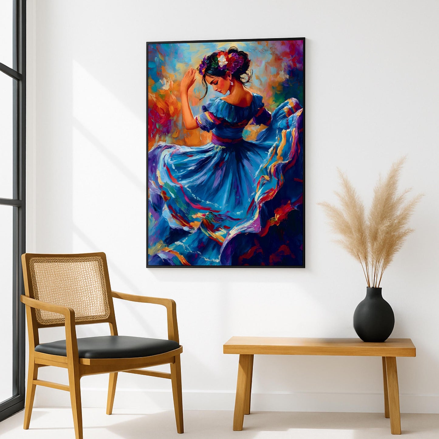 High-quality wall art print ready for hanging - vibrant Latin culture