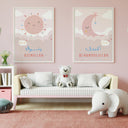 Islamic Calligraphy Nursery Wall Art - Bismillah Alhamdulillah - Baby Girl Islamic Room Decor