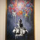 Ready-to-hang Banksy-inspired wall decoration
