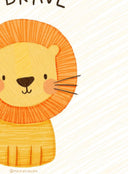 Be Brave Lion Print | Islamic Kids Wall Art | Children's Eid Gift | Ramadan Gift for Kids | Islamic Nursery Decor