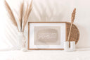 Close-up view of elegant Arabic calligraphy and abstract design