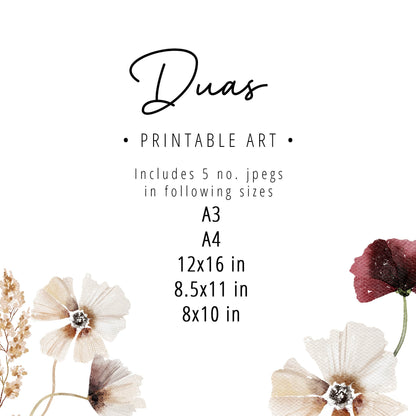 Contemporary Islamic wall art with Dua script for home