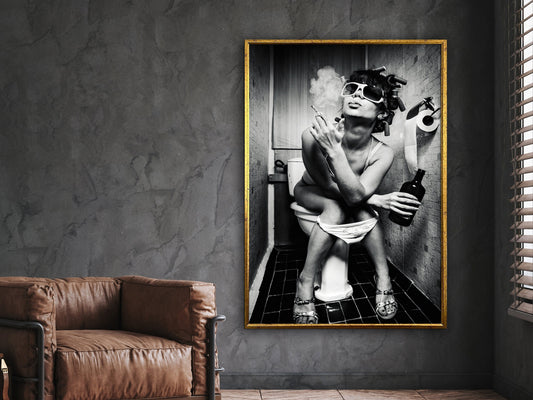 Framed canvas print of graffiti-inspired girl artwork, ready to hang