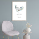 Living room styled display with Quran quote wall poster