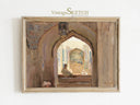 Vintage mosque wall decor with arched silhouette