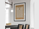 Framed 99 Names of Allah wall art in gold ink