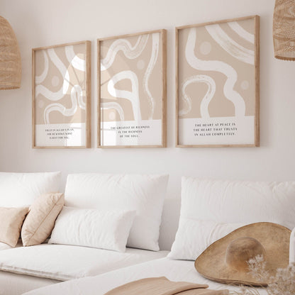 Inspiring Islamic Quotes Wall Art - Abstract Muslim Home Decor - Muslim Wall Art