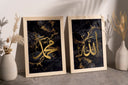 Back of frames showing hanging hardware