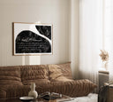 Extra large Islamic wall art poster framed in modern decor