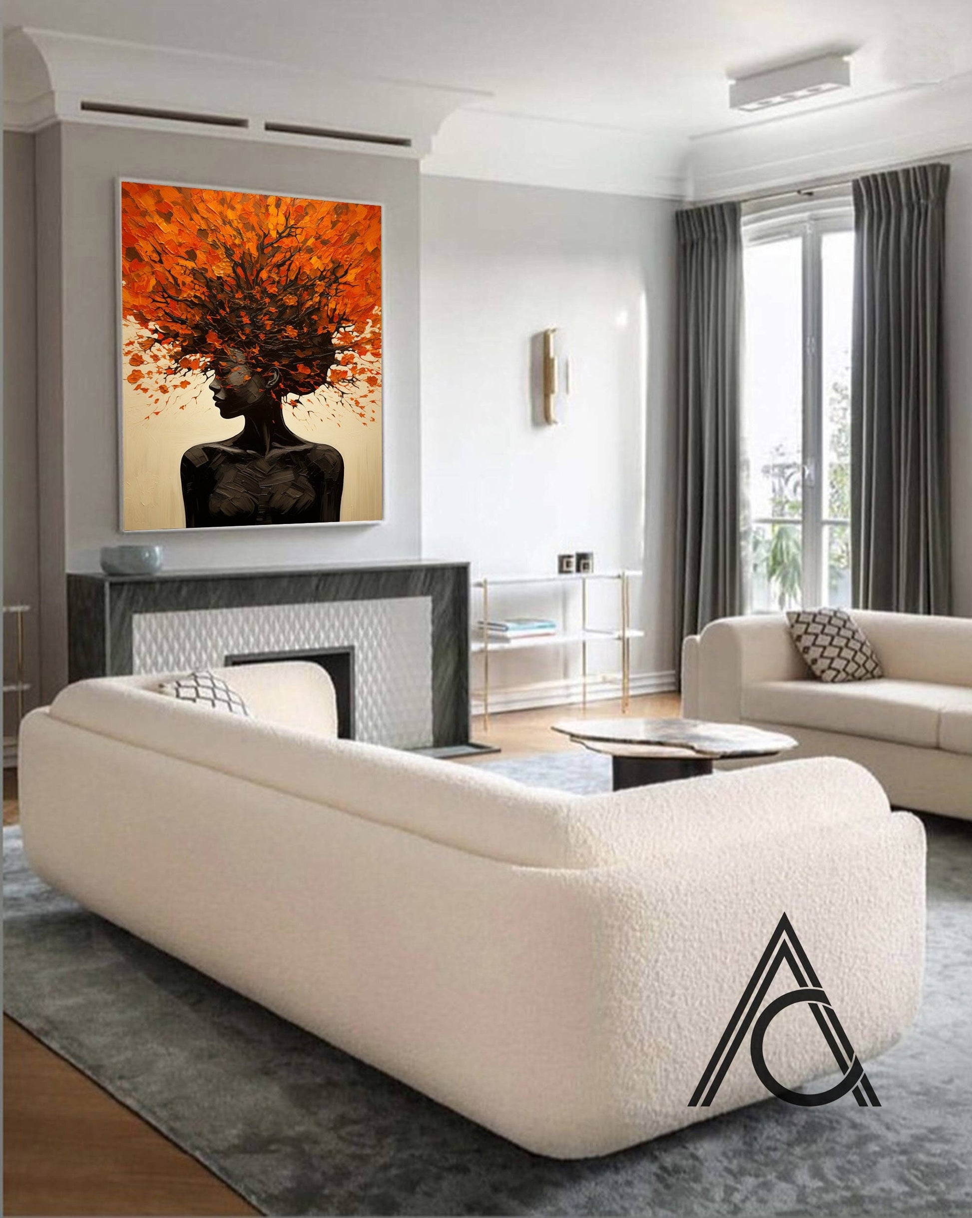 Elegant framed wall art featuring a woman portrait