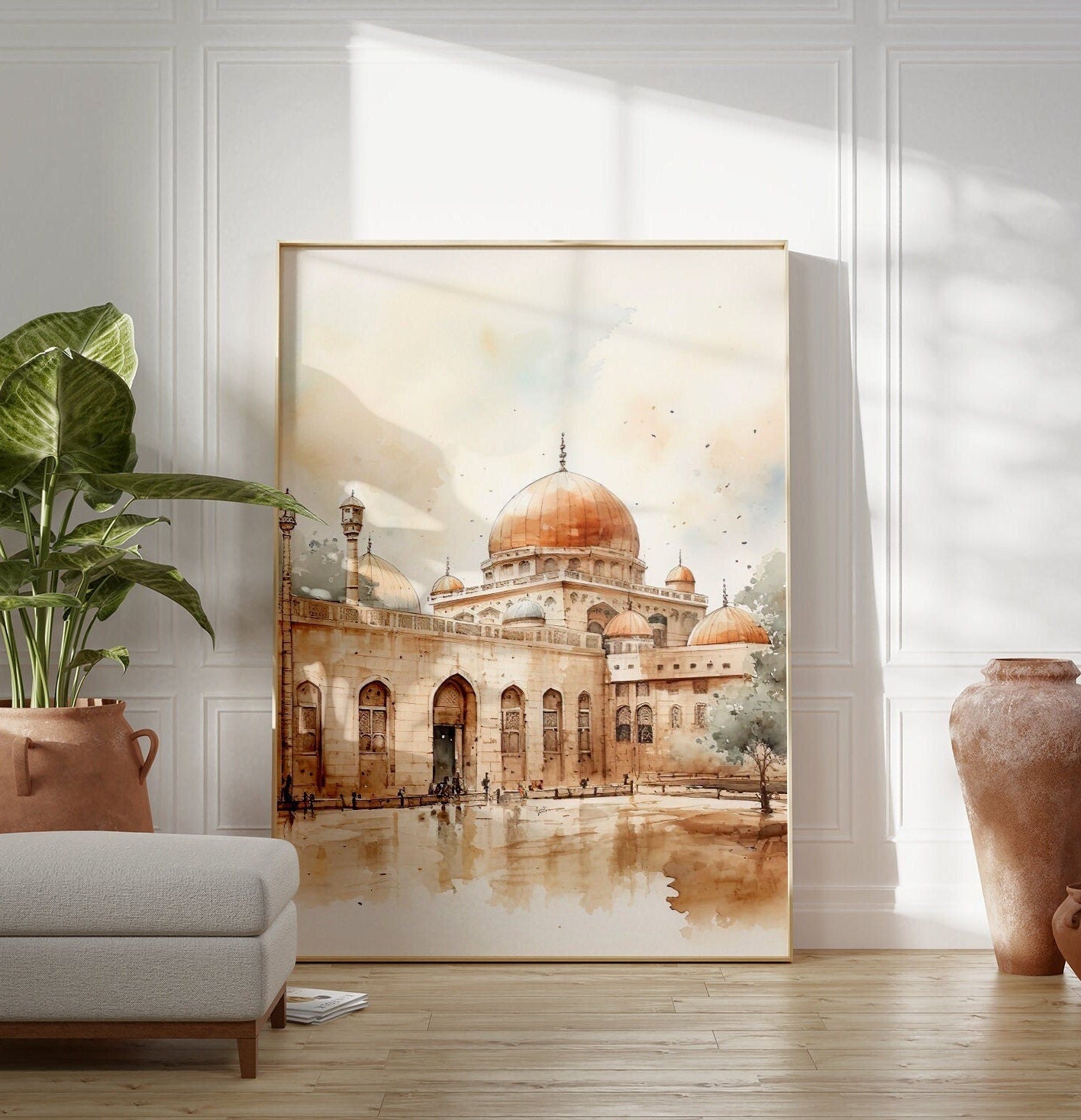 Old Jerusalem architectural motif Islamic art print