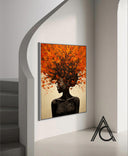Bold colorful lady artwork suitable for living room