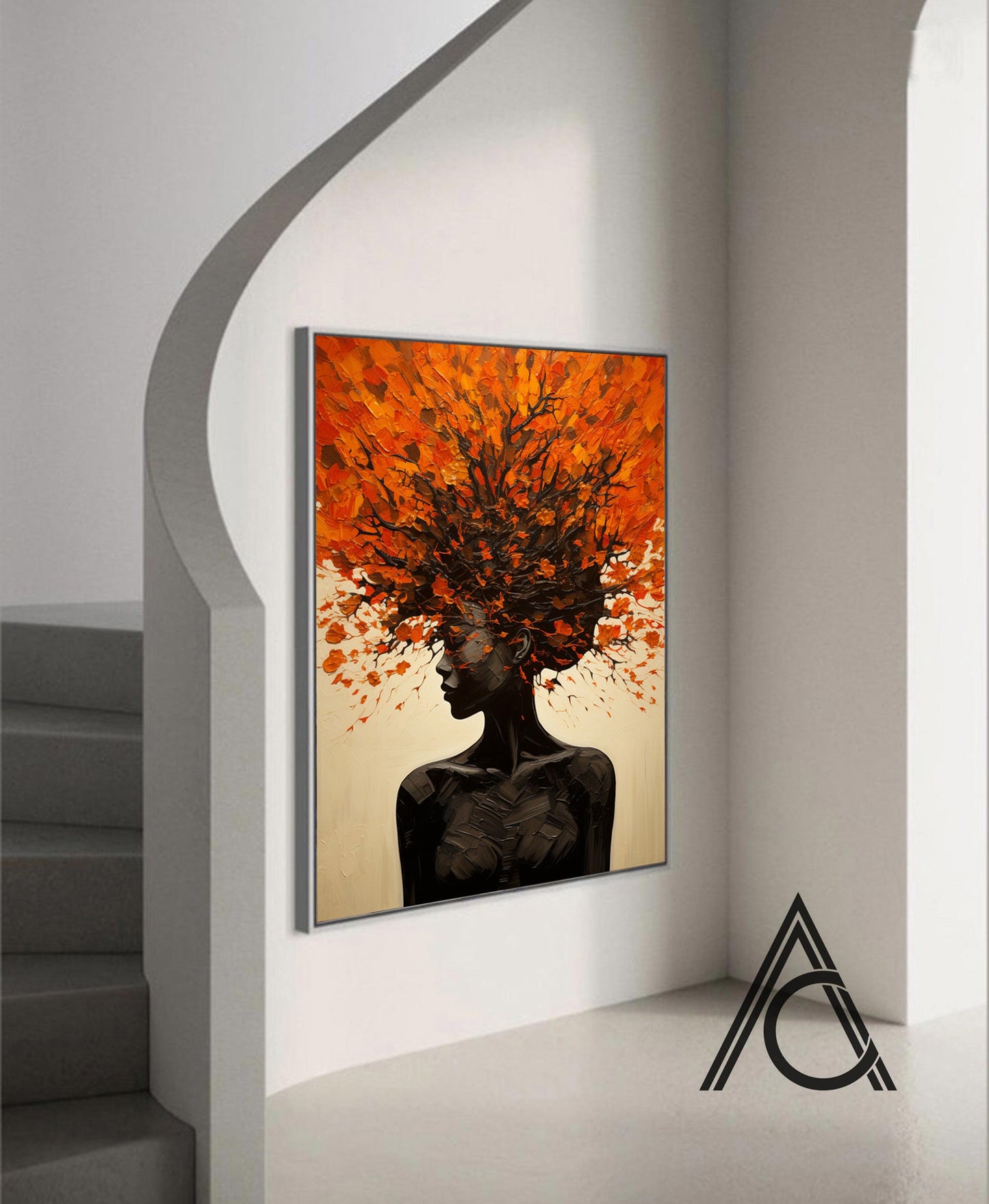 Bold colorful lady artwork suitable for living room