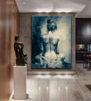 Framed abstract nude woman wall art - front view