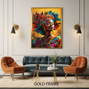 African woman artprint in pop graffiti style on canvas