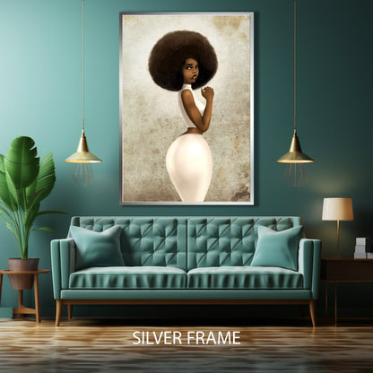 Princess poster style African woman wall art on canvas