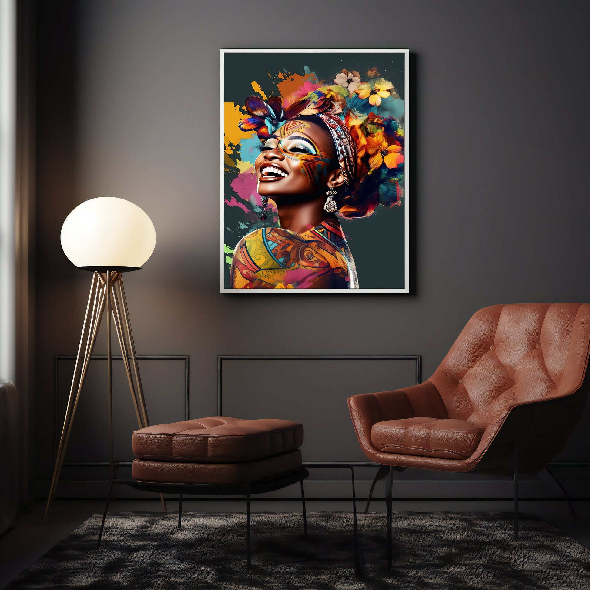 Pop Graffiti collection canvas print of an African woman for gallery wall