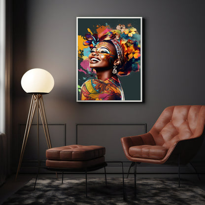 Pop Graffiti collection canvas print of an African woman for gallery wall